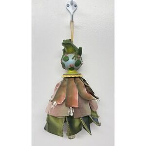 Silvestri Hanging FROG Tassel Kelly‎ Paulk Design Chenille Organza VTG  #20